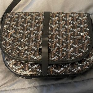 Goyard Rouette Soft PM Grey White Gayardine Coated Canvas Leather Tote Logo  Bag